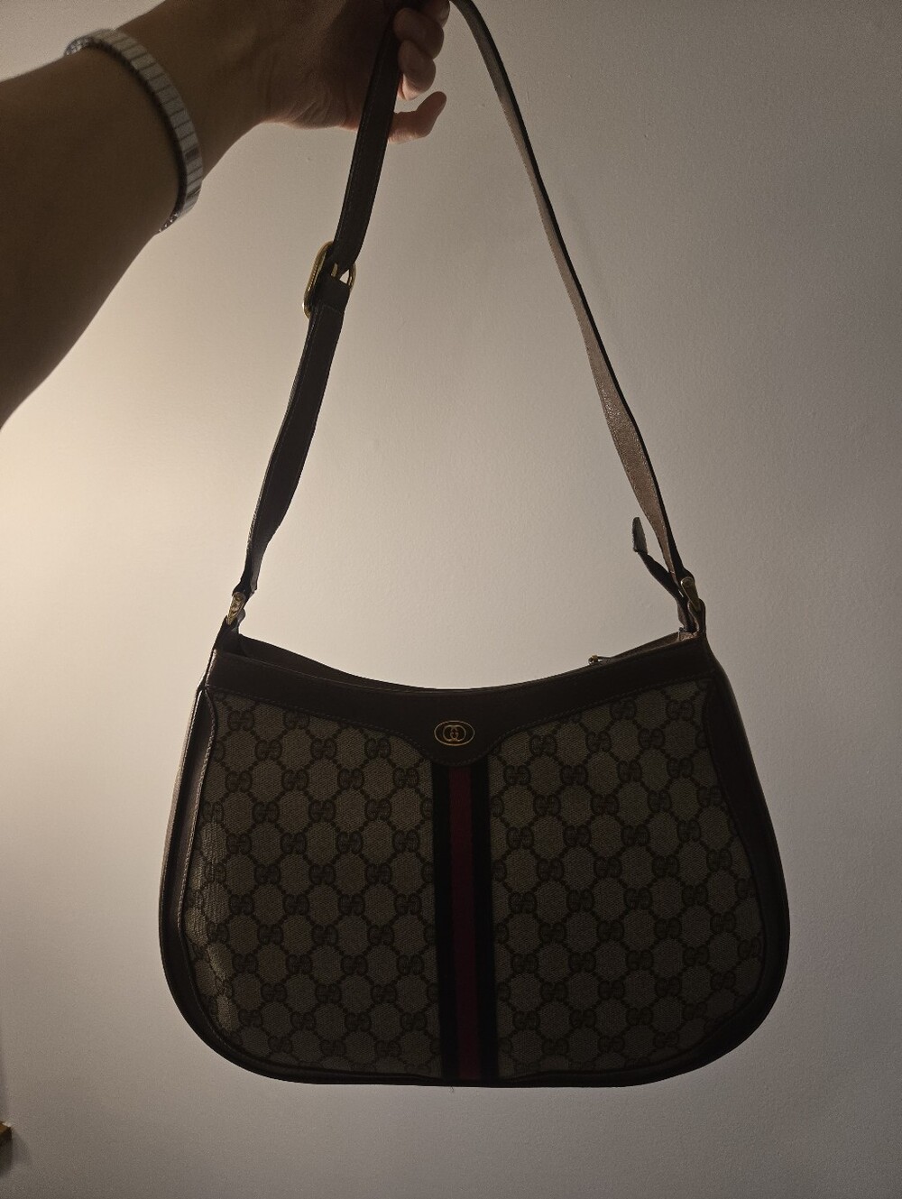 Gucci Beige GG Supreme Canvas Shoulder Bag